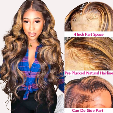 4/30 Highlight Body Wave Virgin Lace Wig