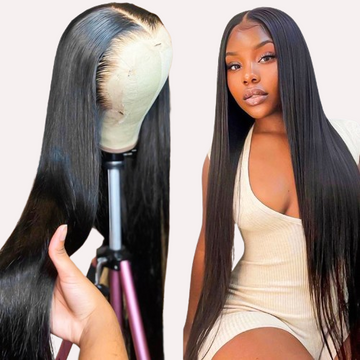Natural Color Black Straight Raw Virgin HD Lace Wig Glueless