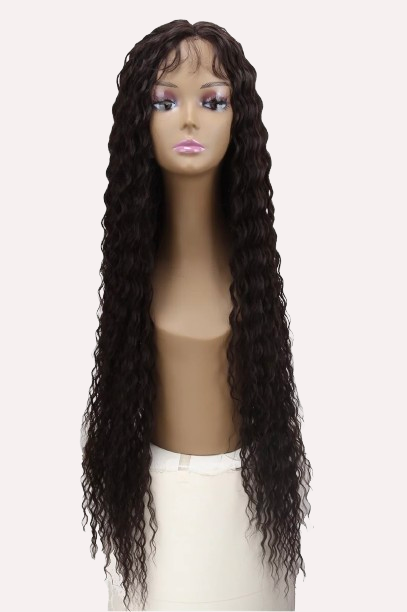 Long Water Wave Glueless Synthetic Blend Curly Wig