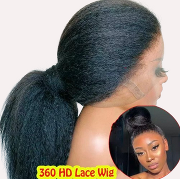 360 Full Lace Kinky Straight HD Virgin Hair Wig