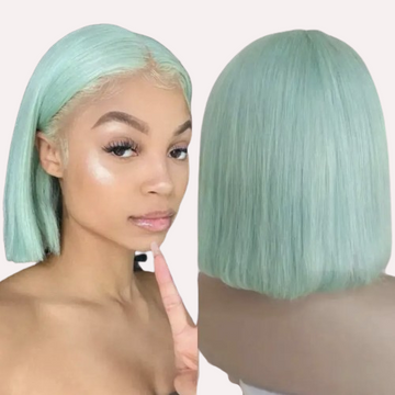 Turquoise Straight Bob Virgin Lace Wig