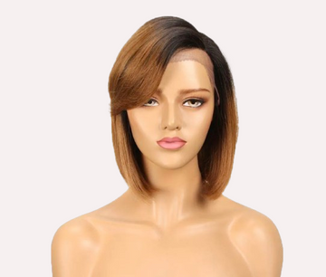 Straight Hair Side Part with Bang Synthetic Bob Wig
