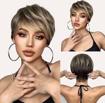Short Wig with Highlights