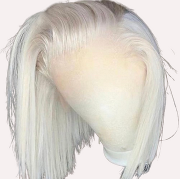 White Blonde Straight Bob Virgin Lace Wig