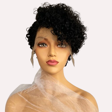 Short Pixie Curly Human Hair Lace Wig