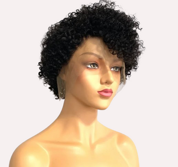 Short Pixie Curly Human Hair Lace Wig