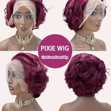 Pixie Cut Curly Bob Lace Wig